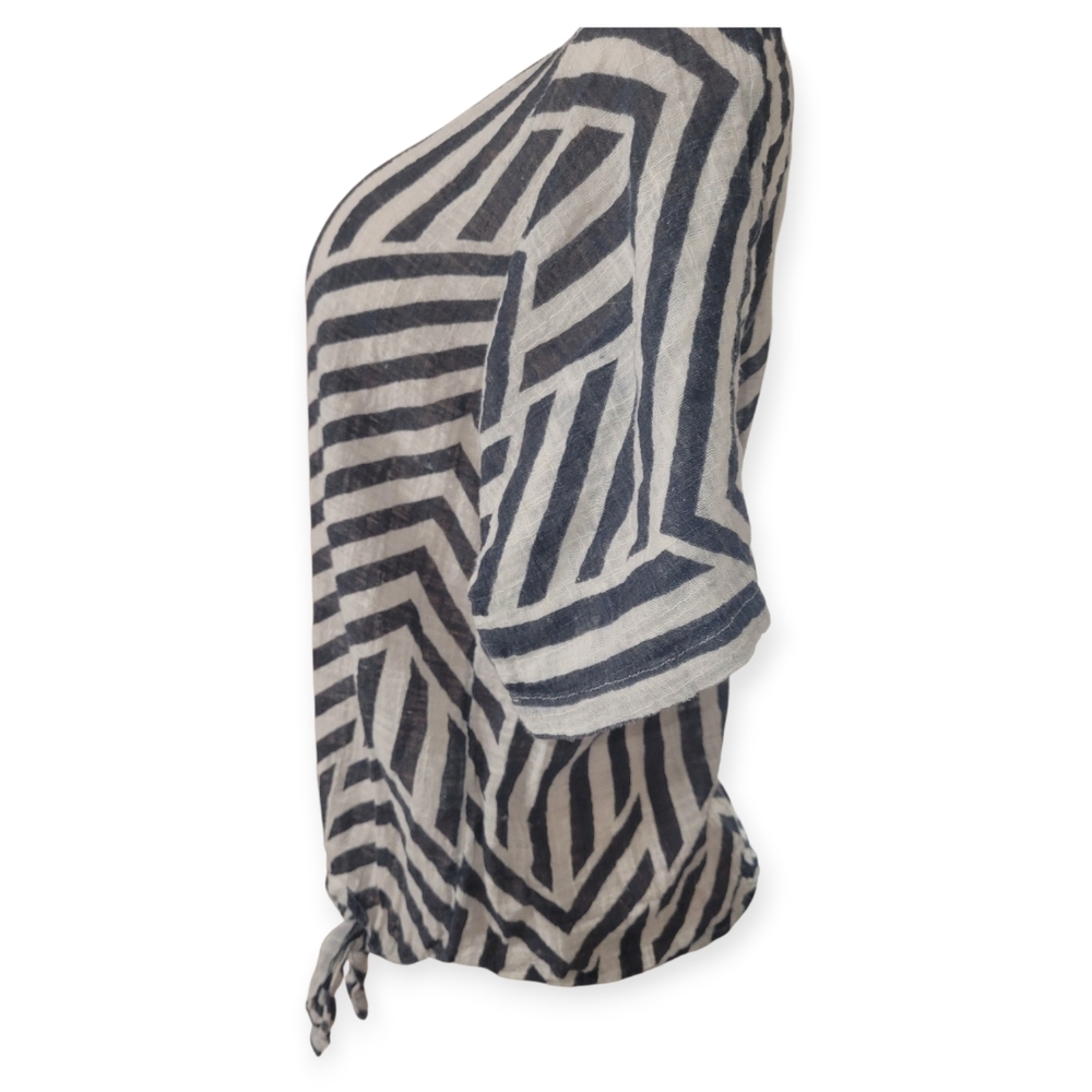 CHARLIE B Black and White Chevron Blouse - Picture 2 of 6